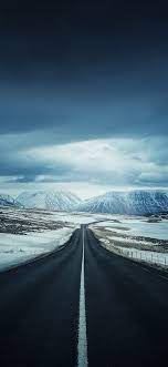 Winter Road Hd Wallpaper 1125x2436 Scenery Beautiful Roads Travel Wallpaper