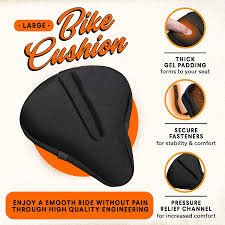 Recumbent exercise bikes have a unique shape that allows you to sit lower down in a cushioned seat, improving comfort. Amazon Com Bikeroo Bike Seat Cushion Padded Gel Wide Adjustable Cover For Men Womens Comfort Compatible With Peloton Stationary Exercise Or Cruiser Bicycle Seats 11in X 10in Black Sports Outdoors