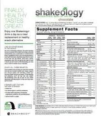 Shakeology Nutrition Facts Chocolate Nutrition Facts