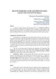 In this video, aman sharma will discuss supreme court judgement on anticipatory bail. Pdf Recent Supreme Court Decision On Bails Logic And Concept Of Bails Malkeet Singh Academia Edu