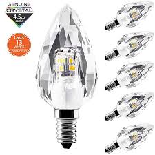 Crystalumia Genuine Crystal Led Light Bulbs Candelabra Base E12 Perfect Luxury Complement For Chandeliers And Decora Lamp Decor Led Light Bulbs Light Bulbs