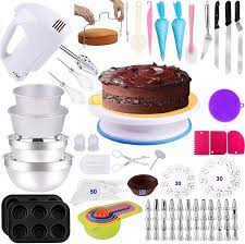 We offer free personalization always! Wholesale Cake Decorating Supplies 238 Pcs Baking Set With Electric Hand Mixer Mixing Bowls Cake Pans Cake Rotating Turntable Muffin And Cupcake Pans Cake Decorating Kits For Beginners And Cake Lovers Supply