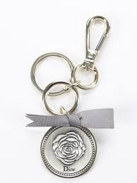 Bella Bag Christian Dior Silver La Rose Keychain