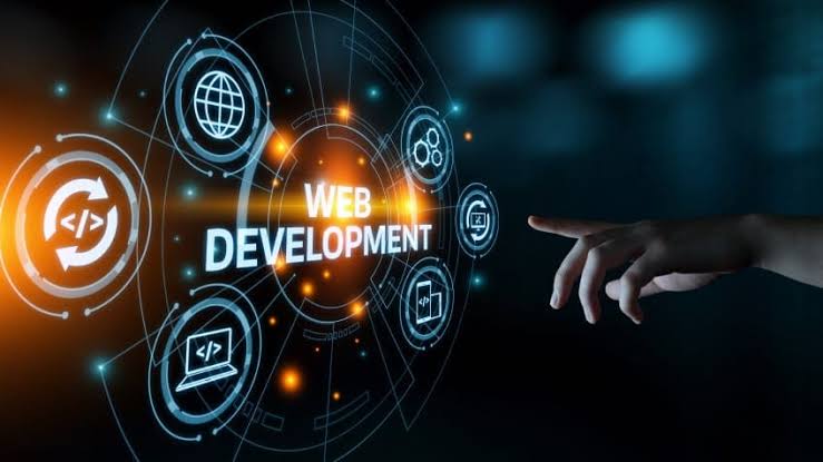 Website design mockups on screen