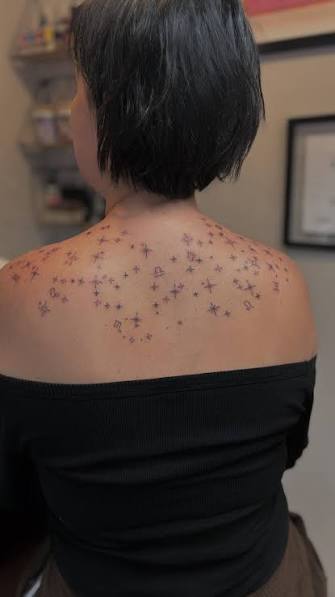 Zodiac constellation back tattoo ✨, Definitely the largest piece I’ve taken on so far. Placing all the constellations and keeping everything balanced was the most challenging part—but so worth it. ...