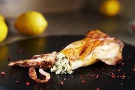 Baked Feta Stuffed Calamari Recipe Greek Recipes Greek Cooking Calamari