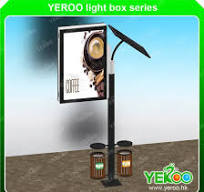 Outdoor Street Solar Power Lamp Post Advertising LED Poster ...