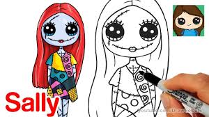 How To Draw Sally Easy The Nightmare Before Christmas Nightmare Before Christmas Drawings Jack Skellington Drawing Cute Halloween Drawings