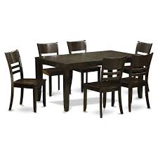 3.2 out of 5 stars. Lyfd7 Cap Cappuccino Rubberwood 7 Piece Dining Room Set With Leaf Table And 6 Chairs Overstock 11996968