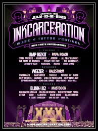 Scheduled to play the headline slots will be slipknot, rob zombie and — breaking their 10 year hiatus — mudvayne. Third Annual Inkcarceration Music And Tattoo Festival Announces Daily Lineups Go Venue Magazine
