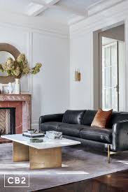 Oblique Marble Coffee Table Reviews Cb2 In 2020 Black Leather Sofas Side Table Wood Leather Sofa