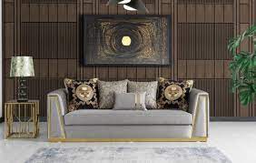 1102 lbs armchair weight capacity: Casa Padrino Luxury Living Room Set Gray Gold 2 Sofas 2 Armchairs 1 Coffee Table Modern Living Room Furniture Luxury Quality