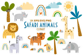 Download Safari Animal Clipart Jungle Animal Svg Graphic By Sleptart Creative Fabrica