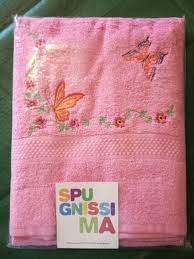 Set Asciugamani Bagno Caleffi Con Ricamo Fiori E Farfalle Ricami Creations Towel Napkins