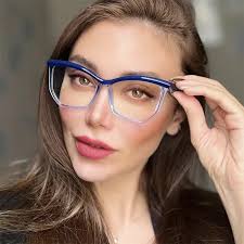 VICKI Geometry Photochromic Multifocus Progressive Reading Glasses for  Women Anti Blue Hyperopia Prescription Lenses Eyeglasses