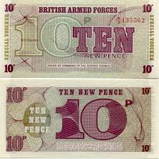 Great Britain 10 New Pence 1972 British Armed Forces Special Vouchers Banknotes Money Money Notes Money Design