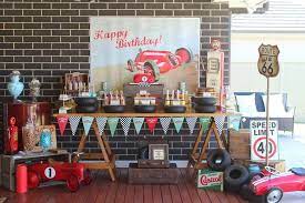 Pin By Sweet City Candy On Parties For Boys Vintage Car Birthday Car Themed Parties Vintage Car Party