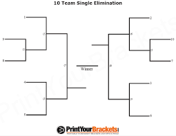 10 Team Seeded Single Elimination Printable Tournament Bracket Cornhole Tournament Cornhole Tournaments
