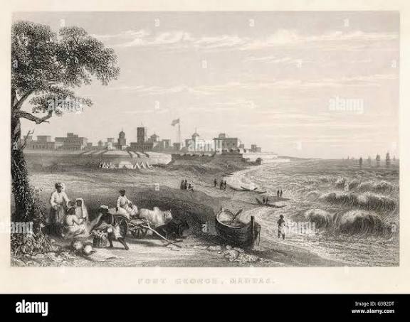 Fort St.George, Madras. Date: circa 1840 Stock Photo - Alamy