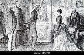 Engraving depicting a scene from Wilkie Collins' 'Moonstone'