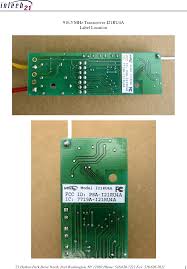 Need to know what time cintas in port washington opens or closes, or whether it's open 24 hours a day? I21ru4a 916 5 Mhz Transceiver Module Label Diagram I21ru4a Label Location Intech 21
