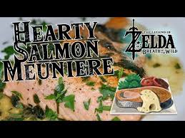 To get stronger, players can collect equipment and concoct elixirs/cook dishes, one of which is hearty salmon meuniere. Meuniere Recipe Salmon Manure Botw Deporecipe Co