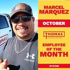 Congratulations to Marcel Marquez, our WTX/NM Employee of the Month for  October! Marcel serves as the Pecos Yard Manager, where he appreciates how  Thomas Oilfield Services not only teaches the job but