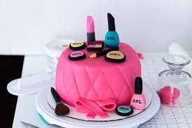 My first makeup bag cake……all details are fondant and/or gumpaste. Makeup Cake A Classic Twist