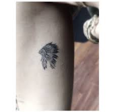 A tiny bunny and moon: Headdress Tattoo Designs