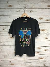 Vintage 80 S 90 S Mickey Mouse Tshirt Multi Color Neon Etsy Unisex Clothing Neon Colors Disney Tees