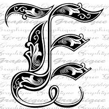 Letter Initial E Monogram Old Engraving Style Type Text Lettering Alphabet Graphic Design Jobs Lettering