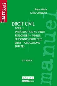 Droit Civil Tome 1 Introduction Au Droit Personnes Familles De Pierre Voirin Studying Law Books Online Tome