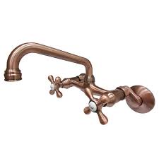 Bar faucet lowes shower faucets laundry faucet shower hardware outdoor water faucet best kitchen faucets 2019 copper kitchen tap kwc faucets delta water faucet brushed gold kitchen faucet pull out kitchen faucet pfister bathroom faucet brass shower fixtures kraus kitchen faucet single hole. Kingston Brass Kingston Antique Copper 2 Handle Wall Mount Low Arc Handle Kitchen Faucet In The Kitchen Faucets Department At Lowes Com