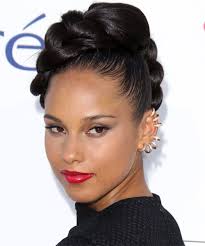 There's a lot going on in alicia keys's new music. Alicia Keys Long Straight Dark Mocha Brunette Braided Updo