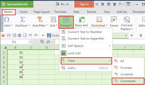 How To Add And Delete A Comment In Wps Spreadsheets