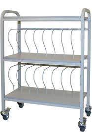 Mobile Medical Chart Rack 16 Space 3 Binder Storage Cart