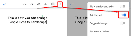 Tap the three dots at the top right of the screen. How To Make Google Docs Landscape Candid Technology