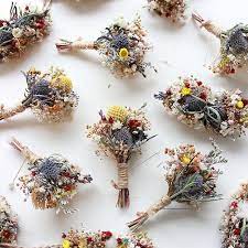 Diy Boho Boutonnieres With Dried Flowers By Bridalwish Dried Flowers Diy Dried Flower Arrangements Diy Wedding Flowers
