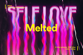 This digital glitch text effect mockup can be used to add some digital creative effect on your text. Melted Trippy Text Distortions In Lettering On Yellow Images Creative Store