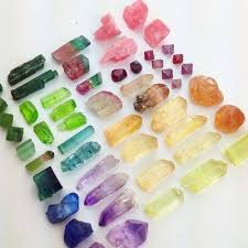 Rainbow Of Crystal Stones Mineral Stone Crystals Minerals Crystals And Gemstones