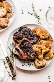 For a roasting joint, cook it on the bone for extra flavour, or buy it boned and rolled before stuffing, tying and roasting. American Lamb Chops With Shallot Thyme Pan Sauce And Garlic Smashed Potatoes American Lamb