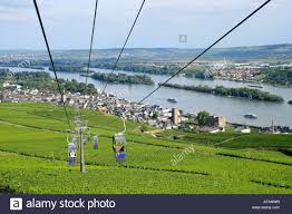 Als bauleiter konnte man den schweizer ingenieur nikklaus riggenbach gewinnen. Panoramablick Uber Rudesheim Von Der Seilbahn Zum Niederwald Denkmal Im Flusstal Rheins In Deutschland Stockfotografie Alamy