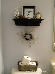 For small space half bathrooms, add storage outside the room, like these bright purple cabinets that feature punch tin doors. Half Bathroom Decor