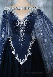 Gothic Black And Blue Wedding Dress Majestic Fantasy Gowns Dresses Fantasy Dress