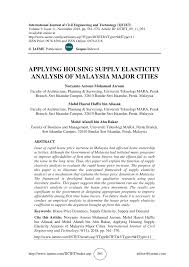 The developments in malaysia's household finance markets have thus far supported the growth in private consumption. Pdf Applying Housing Supply Elasticity Analysis Of Malaysia Major Cities