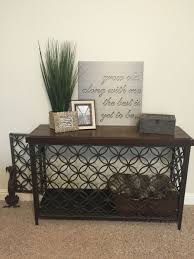 Turned A Console Table Into A Decorative Dog Crate Dog Crate Furniture Dog Crate Diy Dog Crate