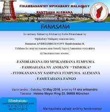 Fikambanana ndao mba hiaraka aminay na. Fanasana Famoahana Mpianatra 2018 Rantsana Fikambanan Ny Mpikabary Malagasy Eto Alemaina Madecademy
