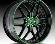 TYPE 19 BLACK/GREEN WHEEL by DUB WHEELS