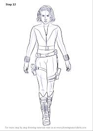 Step two, now draw two horizontal lines to split face in half and one vertical line intersect the middle of them. Learn How To Draw Natasha Romanoff Aka Black Widow Characters Step By Step Drawing Tutorials