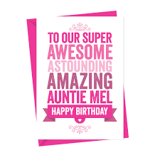 Printable · customizable · schedule delivery Birthday Card For Auntie A Personalised Different Birthday Card For Aunt